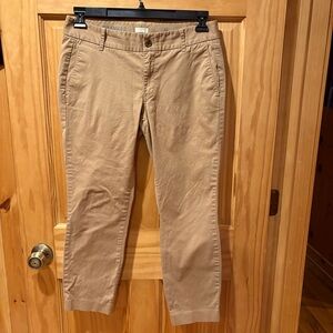 J. Crew Women's Frankie Ankle Chino Pants Size 8 Petite Beige Flat Front  used
